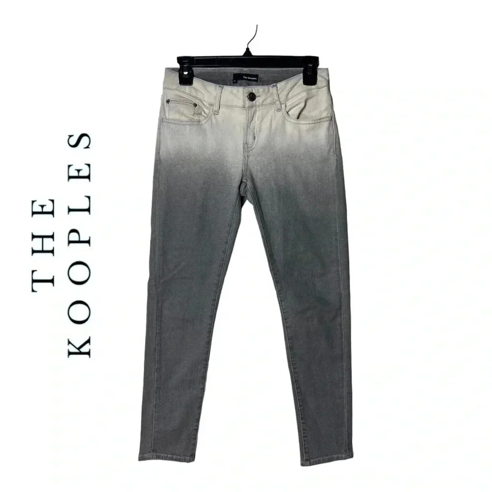 1377. THE KOOPLES LOW RISE “SHORT FIT”‎ DENIM JEANS SIZE 26 GRAY/CREAM OMBRE